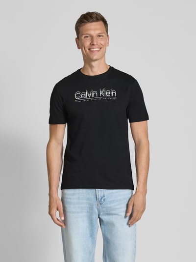 CK Calvin Klein T-Shirt mit Label-Print Black 4