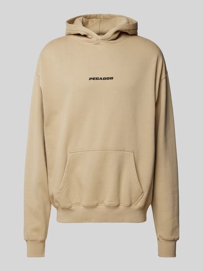 Pegador Oversized Hoodie mit Label-Print Beige 1