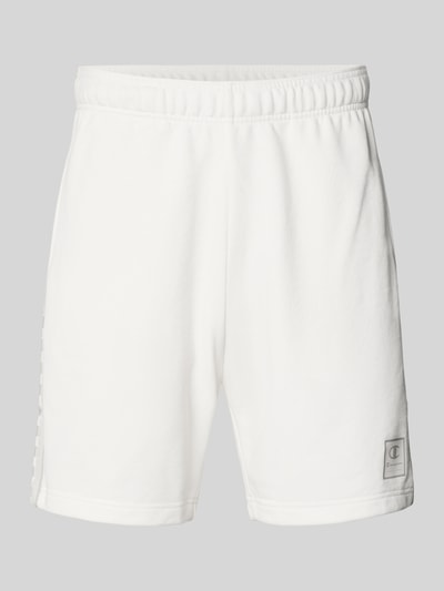 Produktfoto, Shorts mit Logo und elastischem Bund von CHAMPION in Weiß, Baumwoll-Mix, Regular Fit, sichtbarer elastischer Bund, glatte Textur