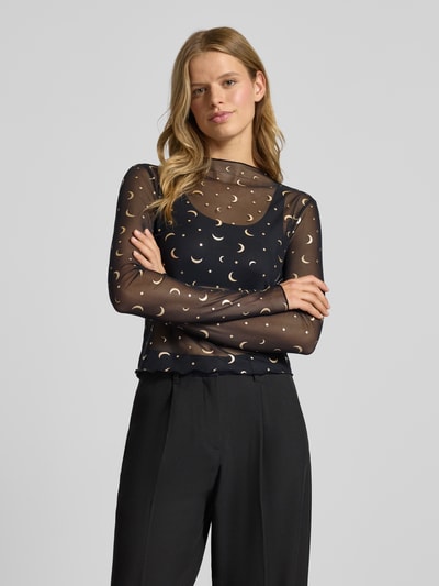 Noisy May Longsleeve mit Rundhalsausschnitt Modell 'STAR FOIL' Black 4