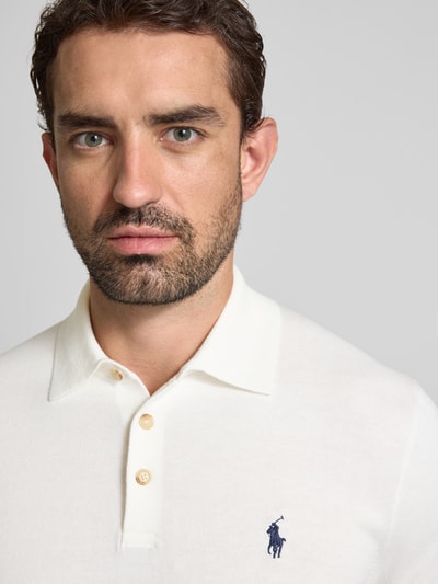 Polo Ralph Lauren Regular Fit Poloshirt mit Label-Stitching Offwhite 3
