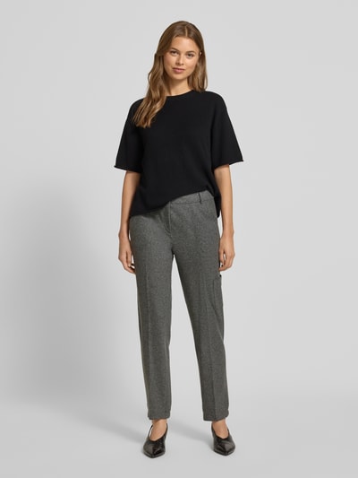 Luisa Cerano Broek van wolmix met paspelzak aan de achterkant Middengrijs gemêleerd - 1