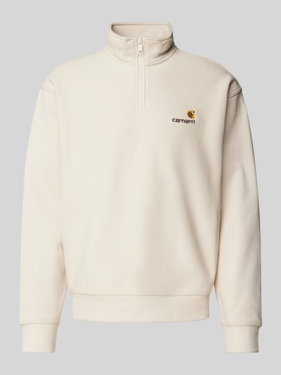 Carhartt Work In Progress Sweatshirt mit Troyer-Kragen Modell 'AMERICAN SCRIPT' Sand 2