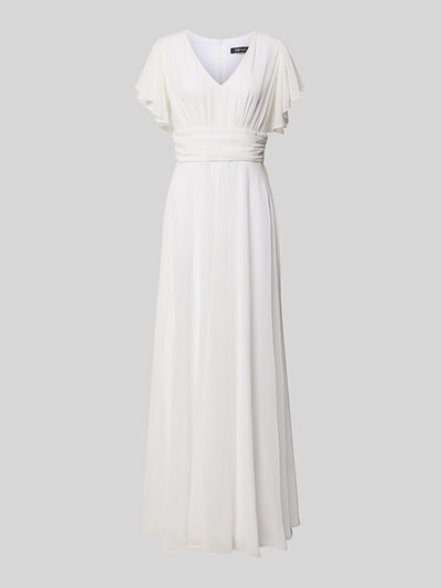 Produktfoto, Jumpsuit aus Chiffon von SWING in Weiß, taillierte Passform, V-Ausschnitt, Fledermausärmel, fließende Textur