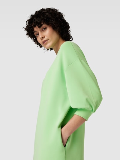 JOOP! Knielange sweatjurk met ronde hals Neon groen - 3