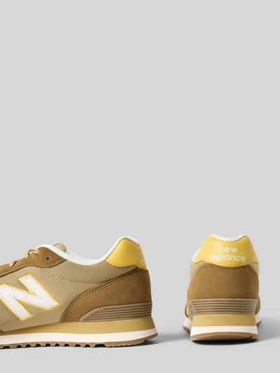 Produktfoto, Sneaker mit Schnürung Modell '515' von New Balance, beige-gelb, runde Form, sichtbare Label-Details, strukturierte Textur, Absatzhöhe 4 cm, Schafthöhe 8 cm, Schaftweite 7 cm