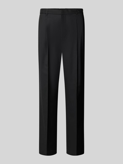 Produktfoto, Hose aus Woll-Mix mit weitem Bein und Gesäßtasche von CK Calvin Klein in Schwarz, Bügelfalten, Wide Leg, glatte Textur