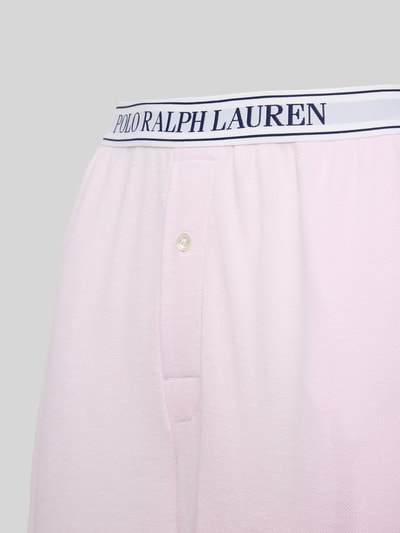 Polo Ralph Lauren Straight Leg Pyjama-Hose mit elastischem Label-Bund Rosa 2