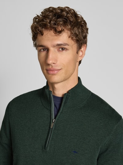 Fynch-Hatton Gebreide pullover met schipperskraag Flessengroen - 3