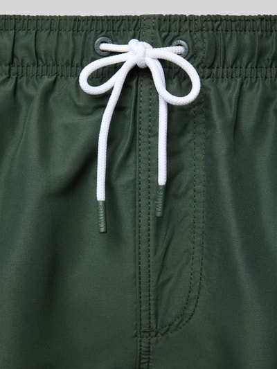 Shiwi Regular fit zwembroek met labelpatch, model 'Mike' Donkergroen - 2