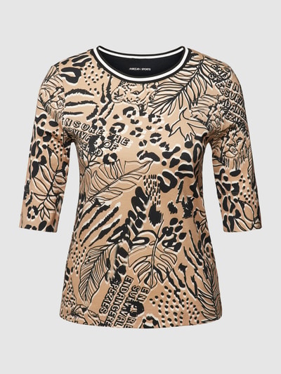 Marc Cain T-Shirt mit Allover-Muster Camel 2