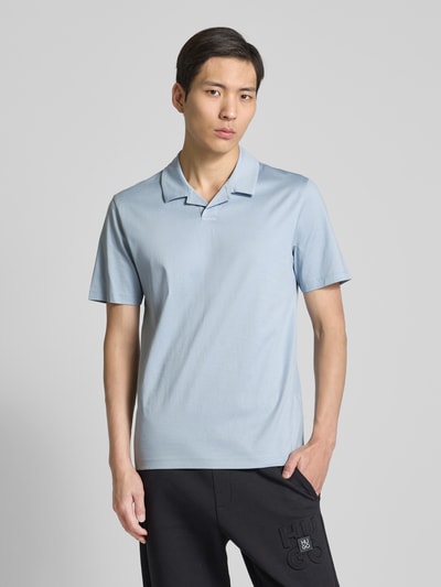 HUGO Poloshirt mit V-Ausschnitt Modell 'Dimerspolo' Hellblau 4