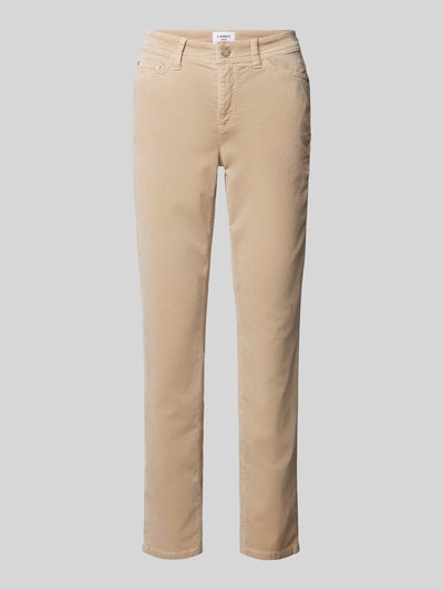 Cambio Slim fit corduroy broek in 5-pocketmodel, model 'PIPER' Zand - 2