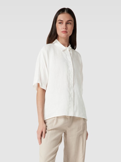 ECOALF Blouse van puur linnen met streepmotief, model 'MELANIA' Offwhite - 4