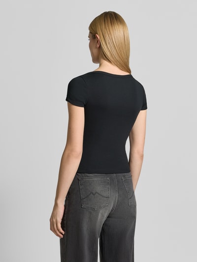 Jake*s Casual T-Shirt mit U-Boot-Ausschnitt Black 5