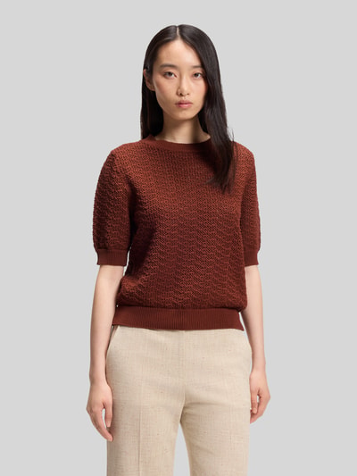 BOSS regular fit T-shirt van puur katoen model 'FOLEARIA' Cognac - 4