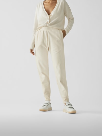 Helmut Lang Sweathose mit Label-Stitching Weiß 4