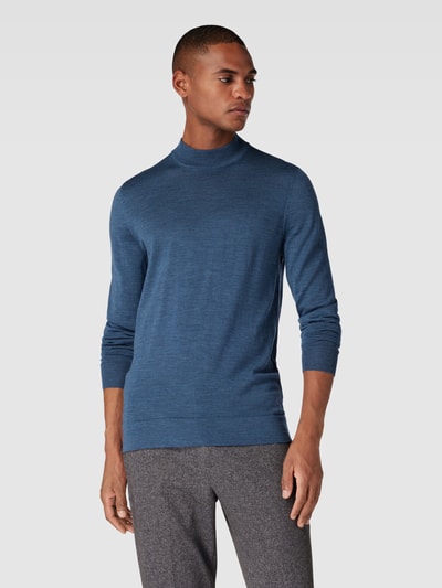 Strellson Gebreide pullover met opstaande kraag, model 'Marek' Marineblauw - 4