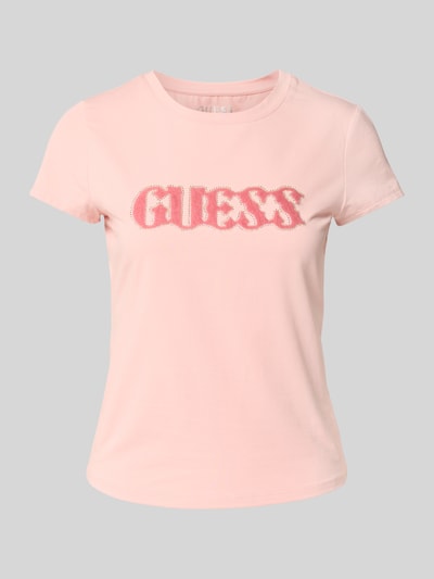 Guess T-Shirt mit Strasssteinbesatz Rosa 2