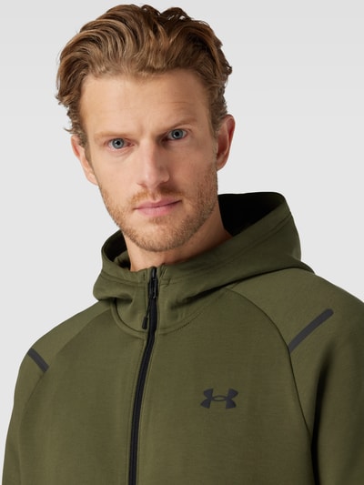 Under Armour Sweatjacke in Two-Tone-Machart Modell 'Unstoppable' Oliv 3