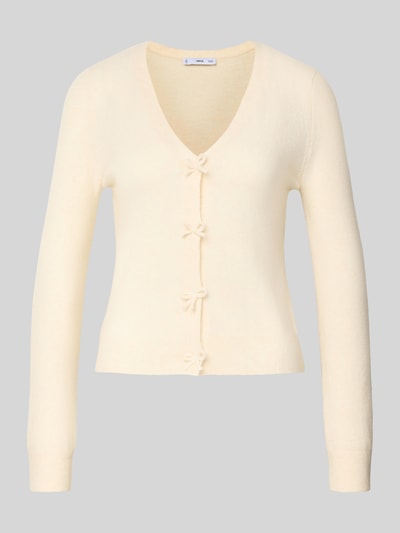 MANGO Slim Fit Strickjacke mit Woll-Anteil Offwhite 2