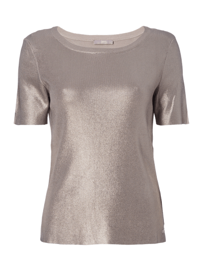 Jake*s Collection Strickshirt aus schimmerndem Material Silber 2