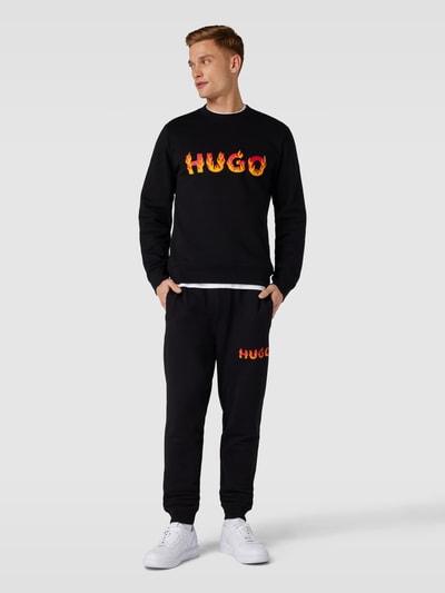 HUGO Sweatshirt mit Label-Print Modell 'Ditmo' Black 1