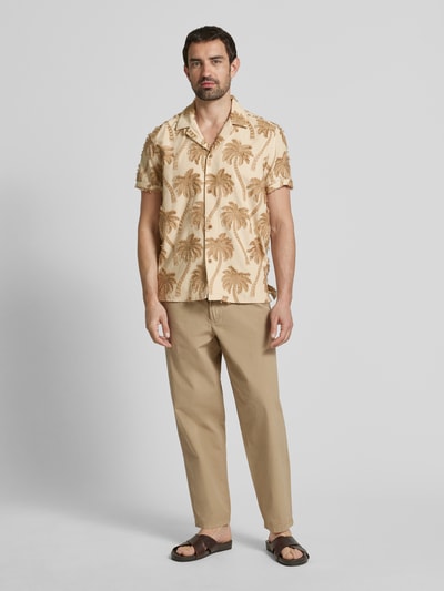 Drykorn Slim fit vrijetijdsoverhemd met stitchingdetails, model 'BIJAN' Beige - 1