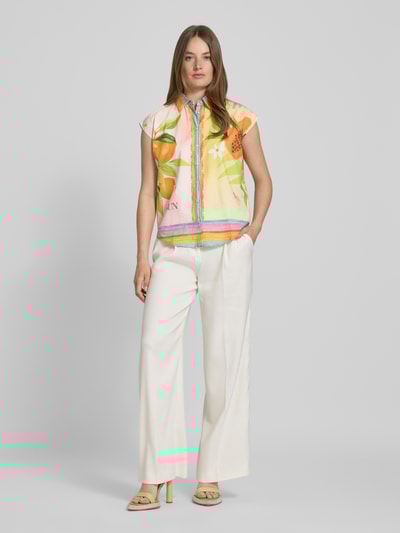 Emily Van den Bergh Regular fit blousetop met overhemdkraag Geel - 1