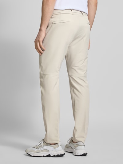 BOSS Green Spodnie o kroju slim fit z trokami model ‘T_COMMUTER’ Piaskowy 5