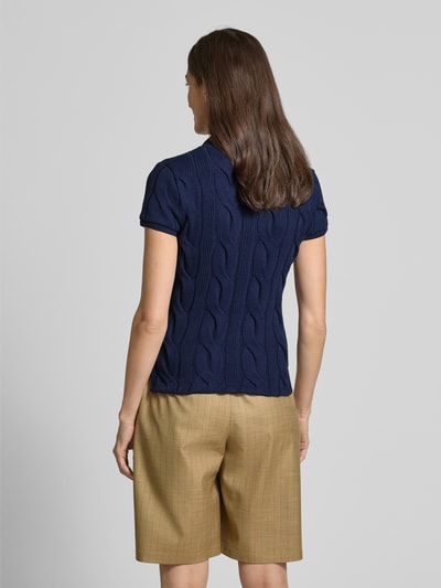 Polo Ralph Lauren Regular fit poloshirt met kabelpatroon en logostitching Marineblauw - 5