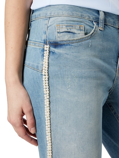 Liu Jo White Regular Fit 5-Pocket-Jeans mit Zierperlen Jeansblau 2