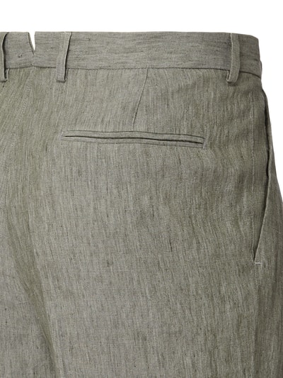 Z Zegna Hose aus Leinen Modell 'One Pleat'  Oliv 4