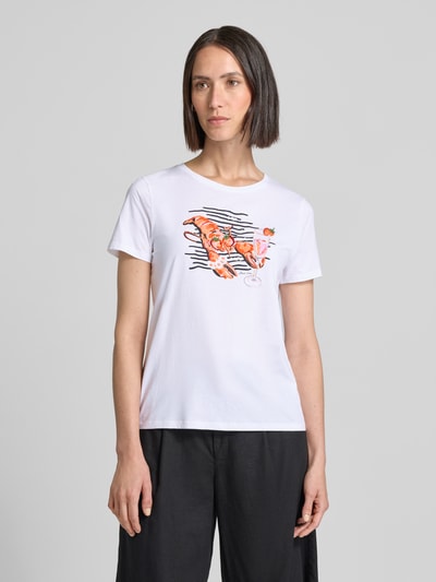 Marc Cain T-shirt met motiefprint Wit - 4