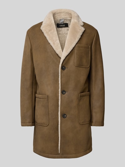 Cinque Mantel in Leder-Optik mit Futter aus Kunstfell Modell 'LORD' Dunkelbraun 2