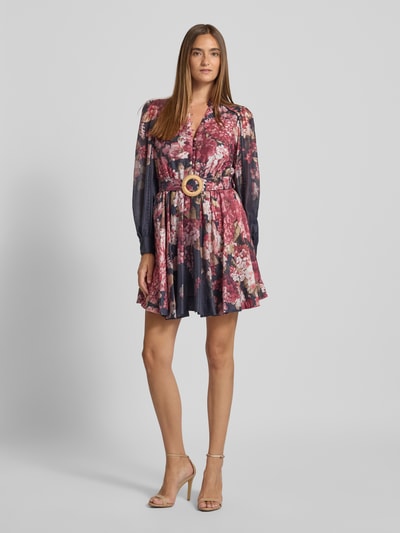 Forever New A-Linie Cocktailkleid aus Lyocell-Mix mit Leinen-Anteil Modell 'Vienna' Dunkelblau 1