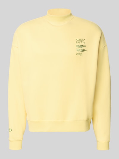 Produktfoto, gelbes Sweatshirt mit kurzen Stehkragen, Statement-Prints, gerippten Abschlüssen, Modell 'Athletic Department' von ANOTHER COTTON LAB, Baumwoll-Mix, Loose Fit