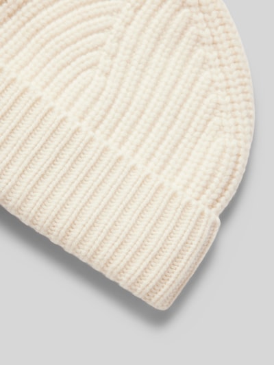 Seeberger Beanie met labeldetail Offwhite - 2