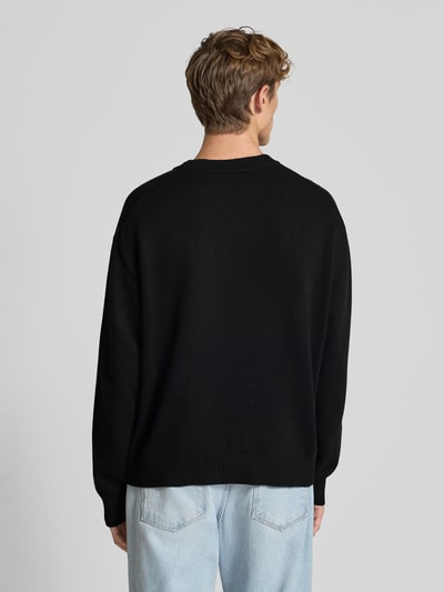 Hugo Blue Regular Fit Strickpullover aus Baumwoll-Mix Modell 'SAN CASEY' Black 5