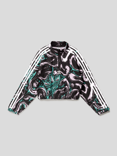 adidas Originals Sweatshirt mit Allover-Muster Schwarz 1