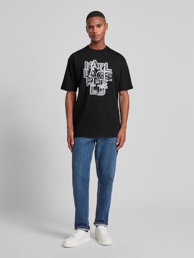 Karl Lagerfeld T-Shirt mit Label-Print Black 1