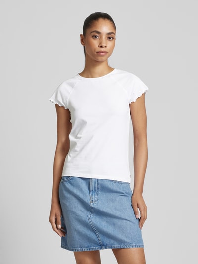 Tom Tailor Denim T-Shirt mit Wellensaum Weiss 4