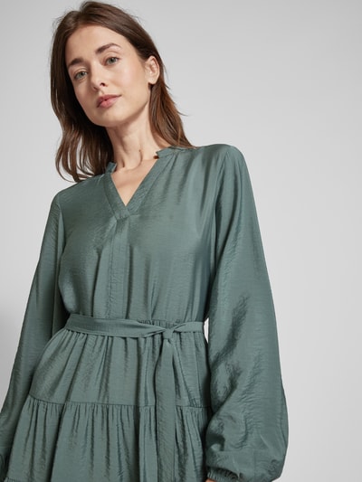 Vero Moda Flatteuze vrijetijdsjurk met ballonmouwen, model 'JOSIE' Rietgroen - 3