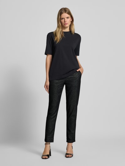 Pieces Spodnie materiałowe o kroju regular fit z dodatkiem wiskozy model ‘BOSSELLA’ Czarny 1