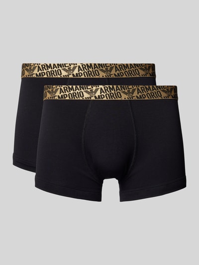 Emporio Armani Trunks mit elastischem Label-Bund im 2er-Pack Black 1