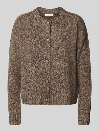 Christian Berg Woman Cardigan mit überschnittenen Schultern und Knopfverschluss Mittelbraun 2