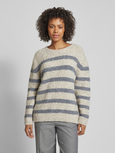 Smith and Soul Oversized Strickpullover mit Rundhalsausschnitt Offwhite 4