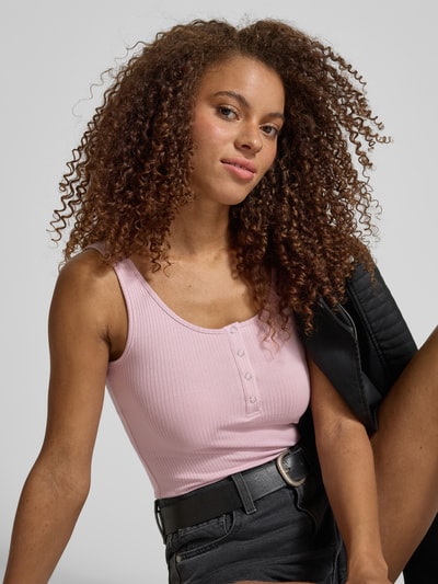 PIECES Slim Fit Tank Top aus Baumwoll-Mix Modell 'KITTE' Rosa 3