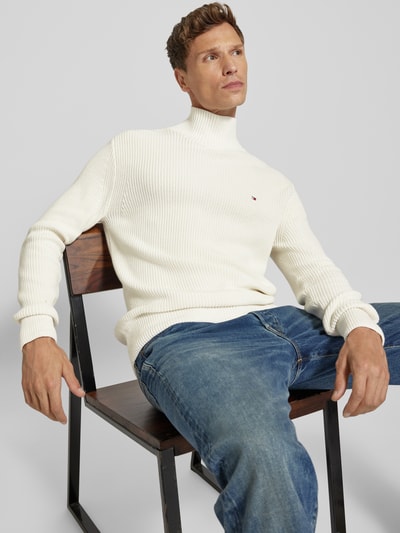 Tommy Hilfiger Strickpullover mit Stehkragen Offwhite 3