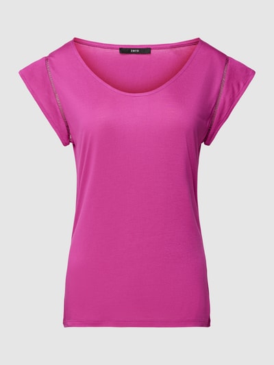Zero T-Shirt aus Viskose mit U-Ausschnitt Pink 2